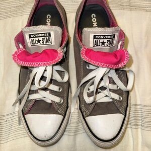 Converse Gray and Pink High Tops